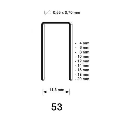 53 Staple, Various Lengths 53 Staple, Various Lengths
