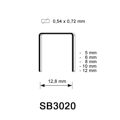 SB3020 Staple, different lengths