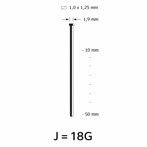 J Minibrad (18G) galvanized - different lengths