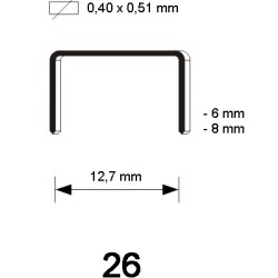 26 Staple 6 mm, 5.000 pcs