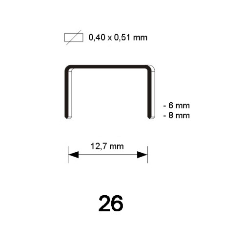 26 Staple 6 mm, 1.000 pcs